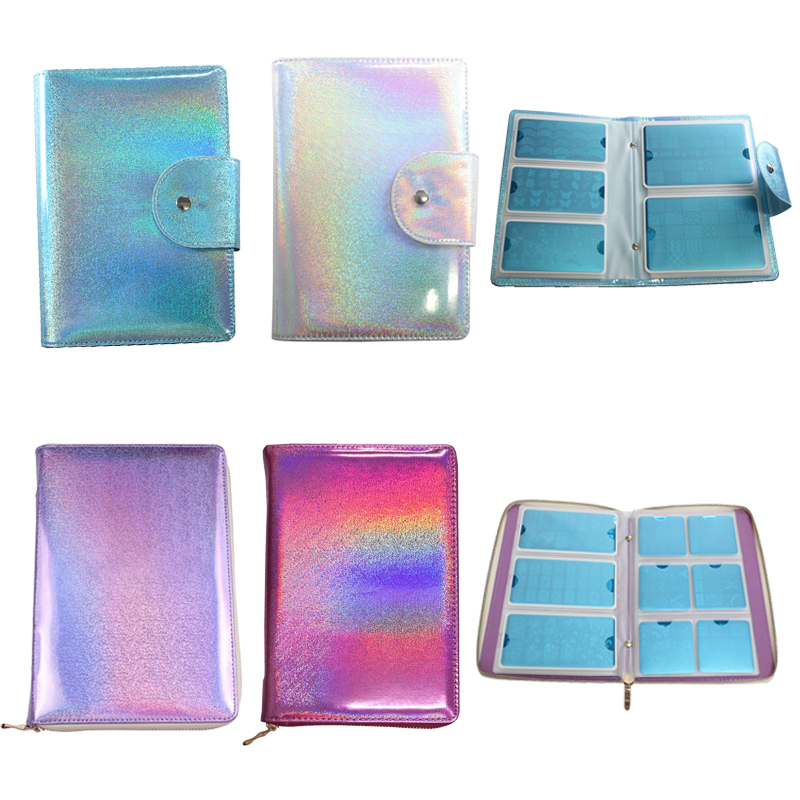 Nail Art Stamping Kit - Finger Engel Silber/Rosa 50/72Slots Nagel, Platte