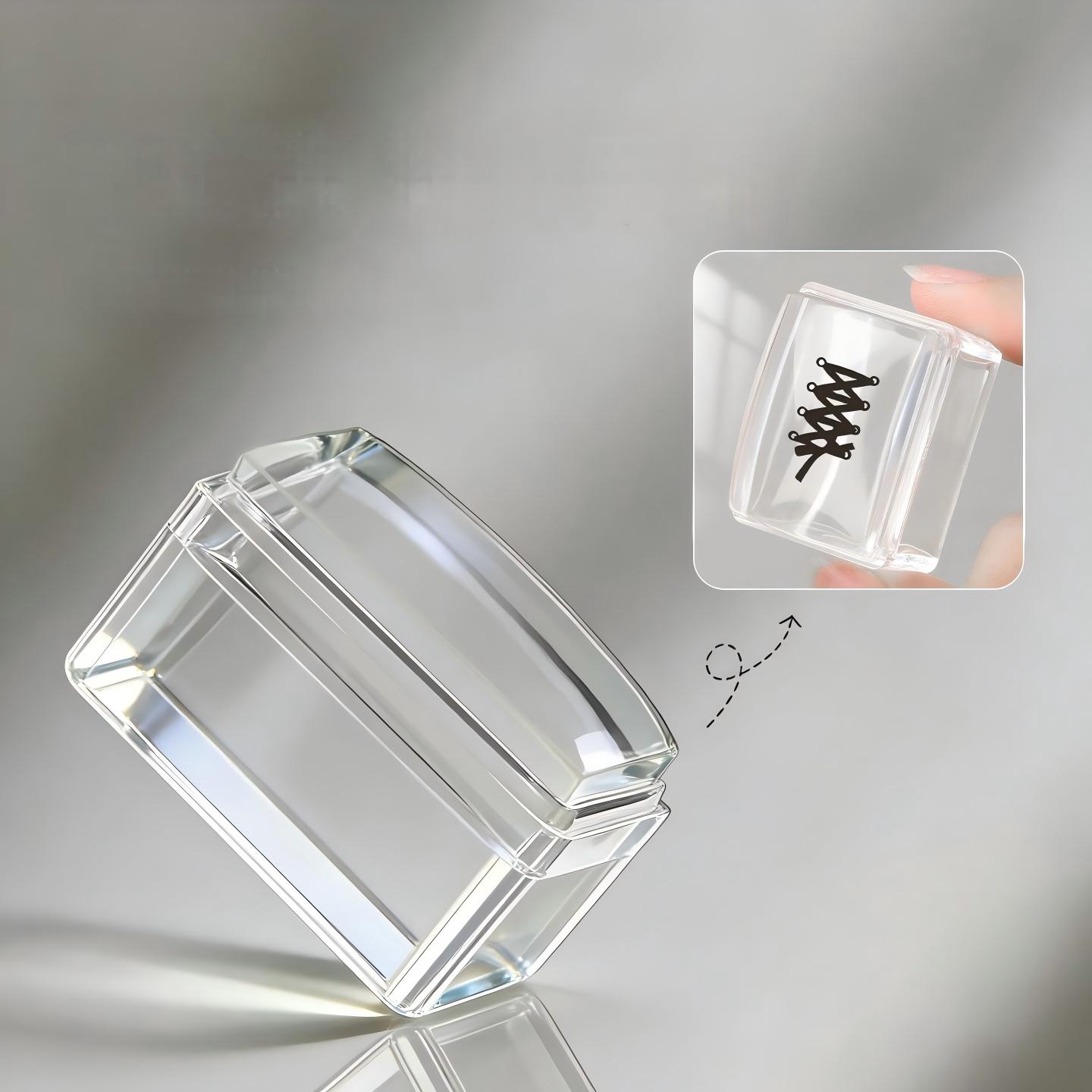 Nail Art Stamping Kit - 1 Stück Transparentes Silikon-Nagelstempel-Set, Französische Maniküre-Platte,