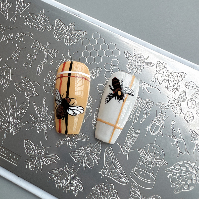 Nail Art Stamping Kit - XMQ NAIL ART STEMPELPLATTEN BEE BLUMEN