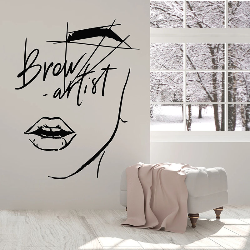 Beauty Makeup For Girl - Abstrakte Mädchen Gesicht Wand Aufkleber Wimpern