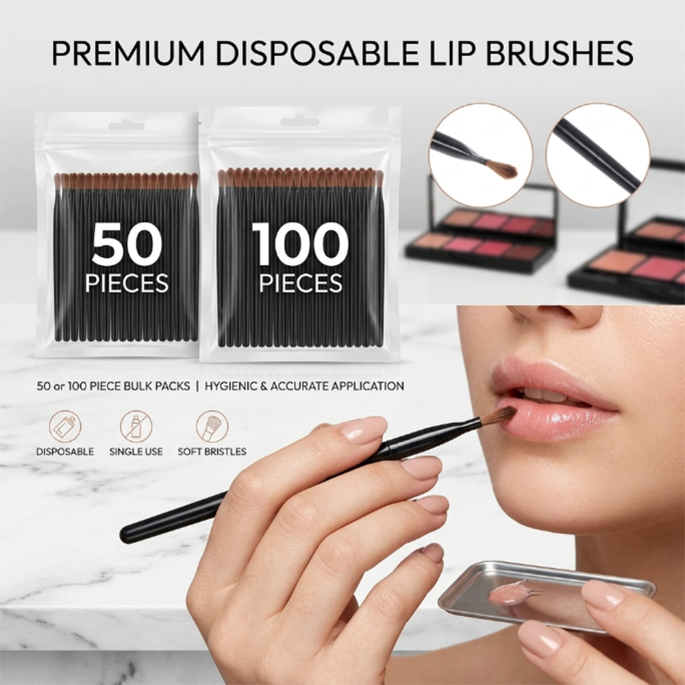 Beauty And Makeup Quotes - 50/100 Stück Einweg-Lippenpinsel-Set Lippenstift-Gloss-Applikatoren Make-up-Pinsel Professionelles