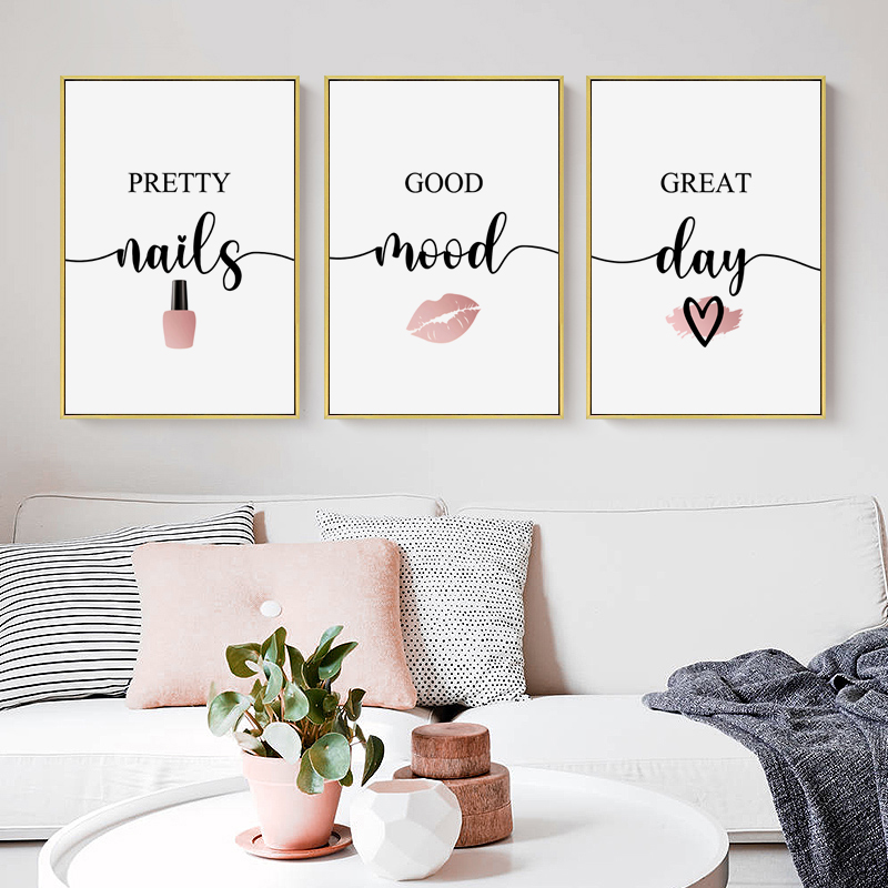 Beauty Of Makeup Quotes - Nordic Pink Woman Red Lip Nails