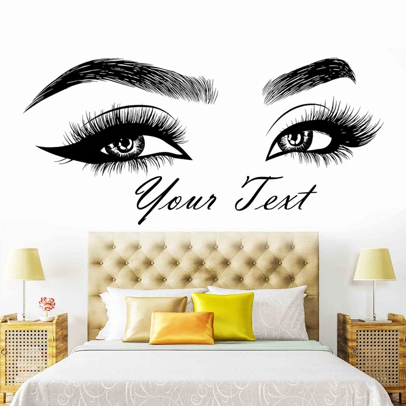 Beauty Of Makeup Quotes - Vinyl-Aufkleber für Wimpern, Brauen, Schönheitssalon, Wandaufkleber,