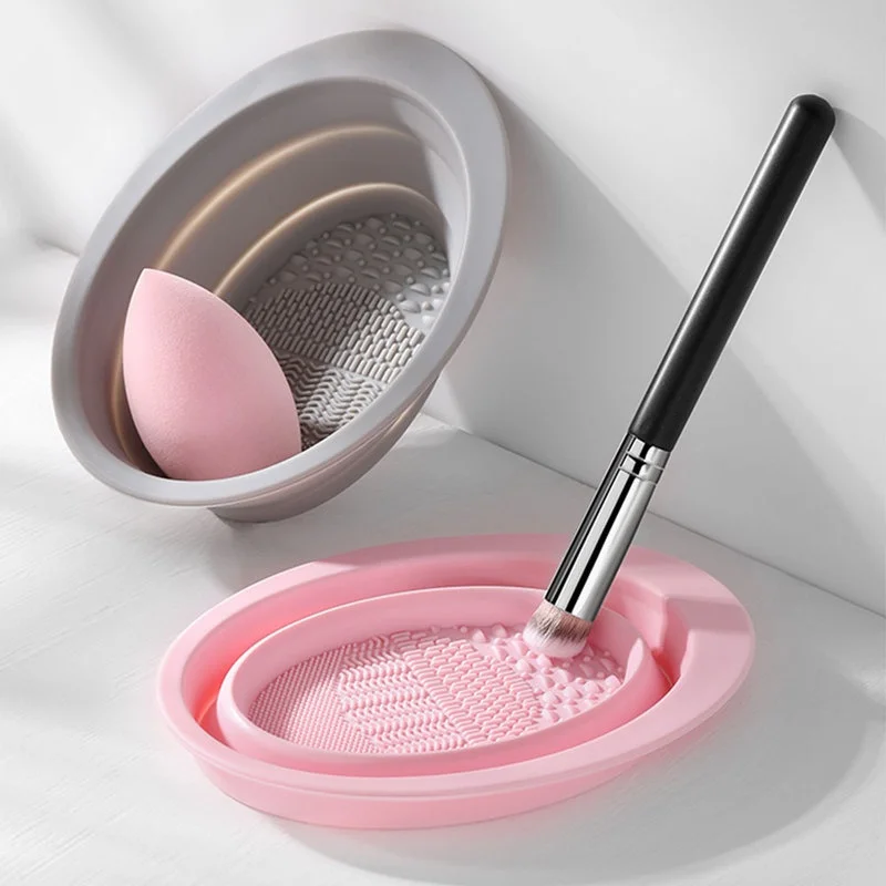 Beauty Makeup Brushes - Faltbare Silikon-Make-up-Pinsel-Reinigungsschale Kosmetik-Reinigungsmatte Foundation Lidschatten Pinsel
