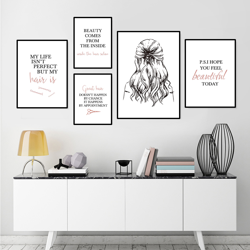 Beauty Of Makeup Quotes - Barbershop Zitat Kunst Poster Frisur Wandbild