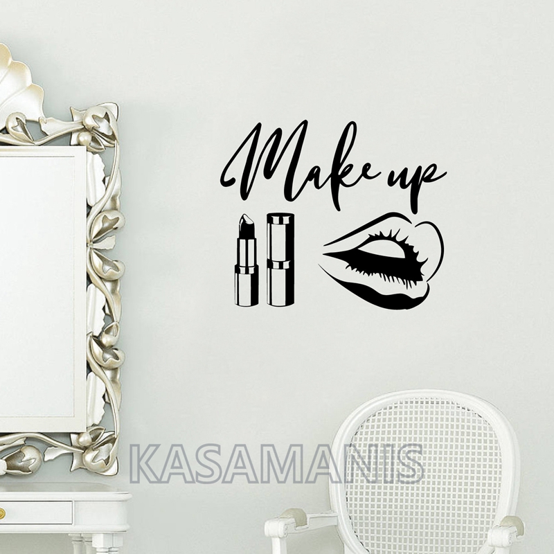 Beauty Of Makeup Quotes - Make-up Zitat Wand Kunst Decals Schönheit