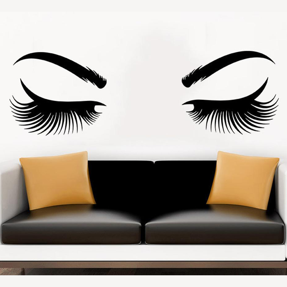 Makeup Master Beauty Salon - Augen Wand Aufkleber Vinyl Aufkleber Wimpern