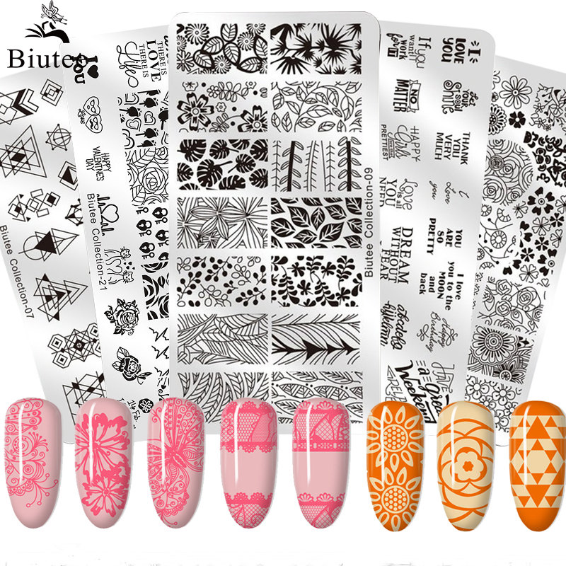 Nail Art Stamping Kit - Biutee 12*6cm TAGEBUCH Nail art Vorlagen