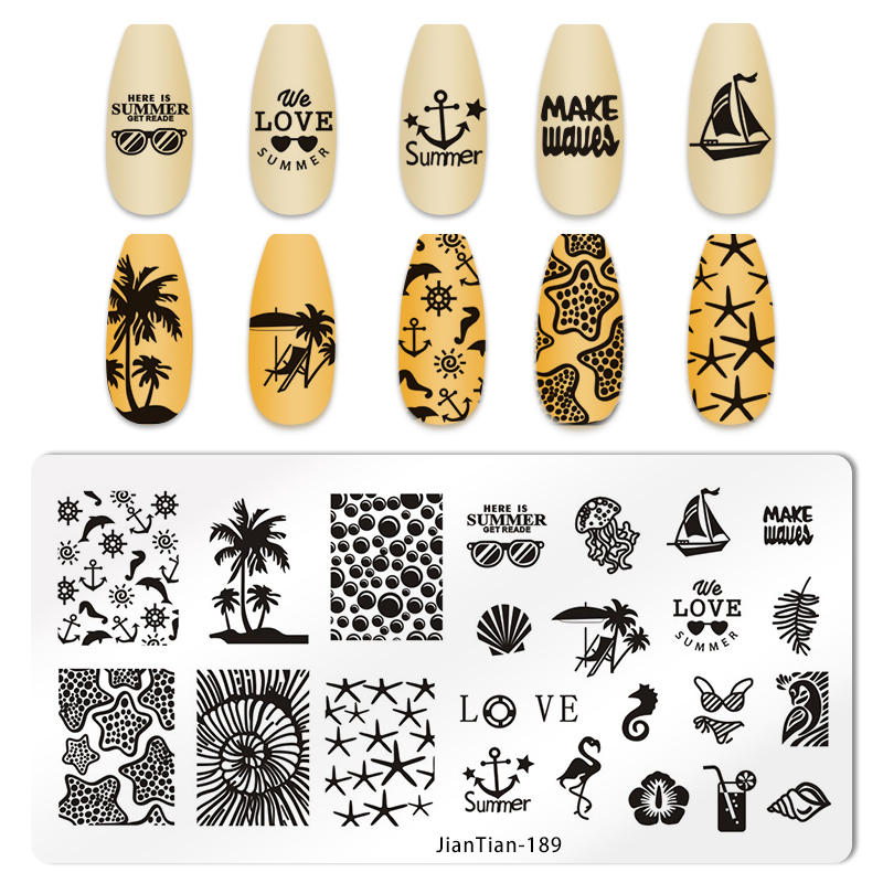 Sommer Nail Art Stempelplatte  – Nail Art Stamping Kit Bewertung und Preis