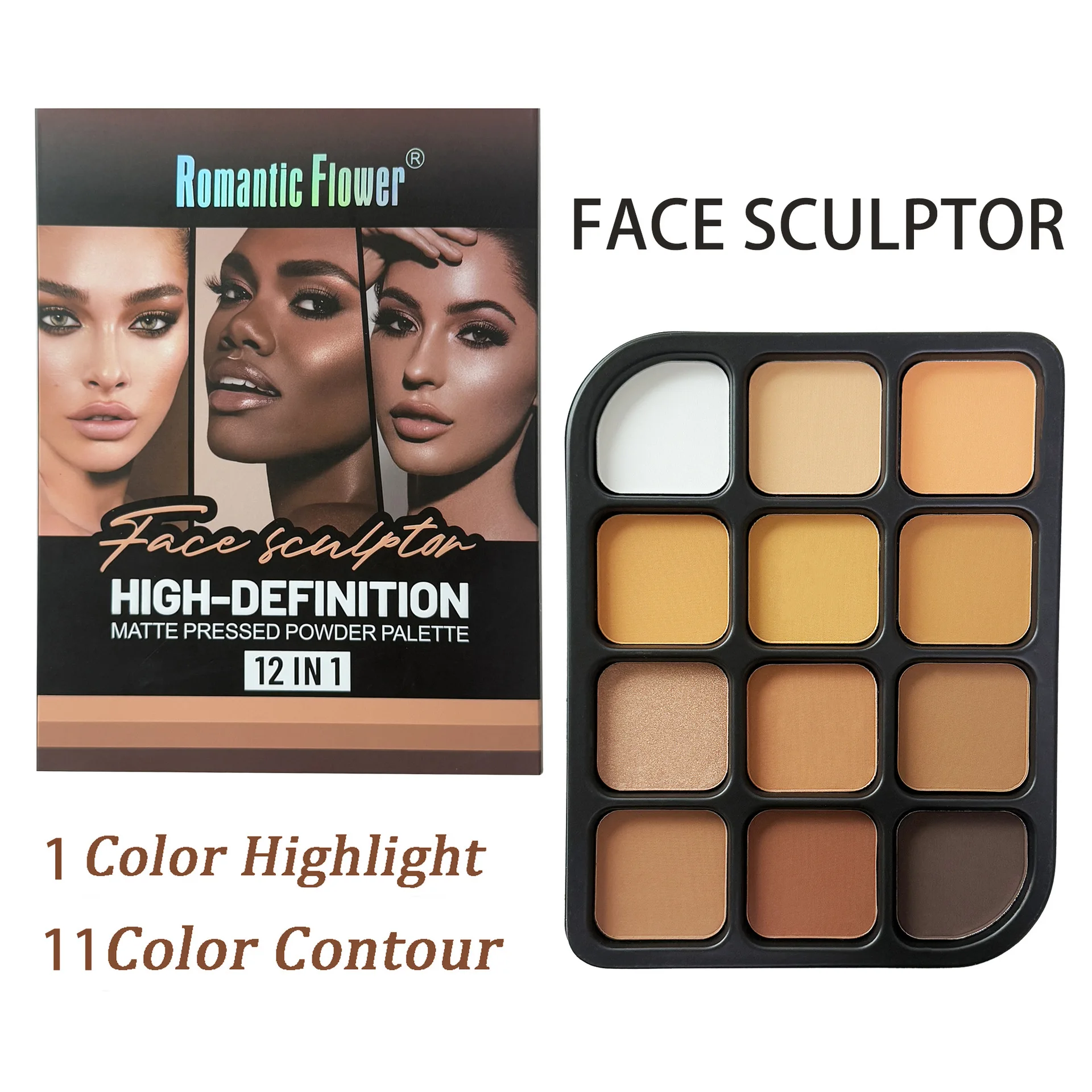 Deep Skin 12-Farben-Matte-Kont – Highlighter Bronzer Palette Bewertung und Preis