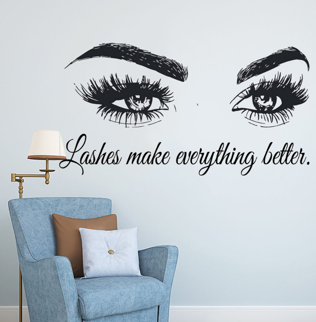Wimpern Vinyl Wand Aufkleber S – Beauty Of Makeup Quotes Bewertung und Preis