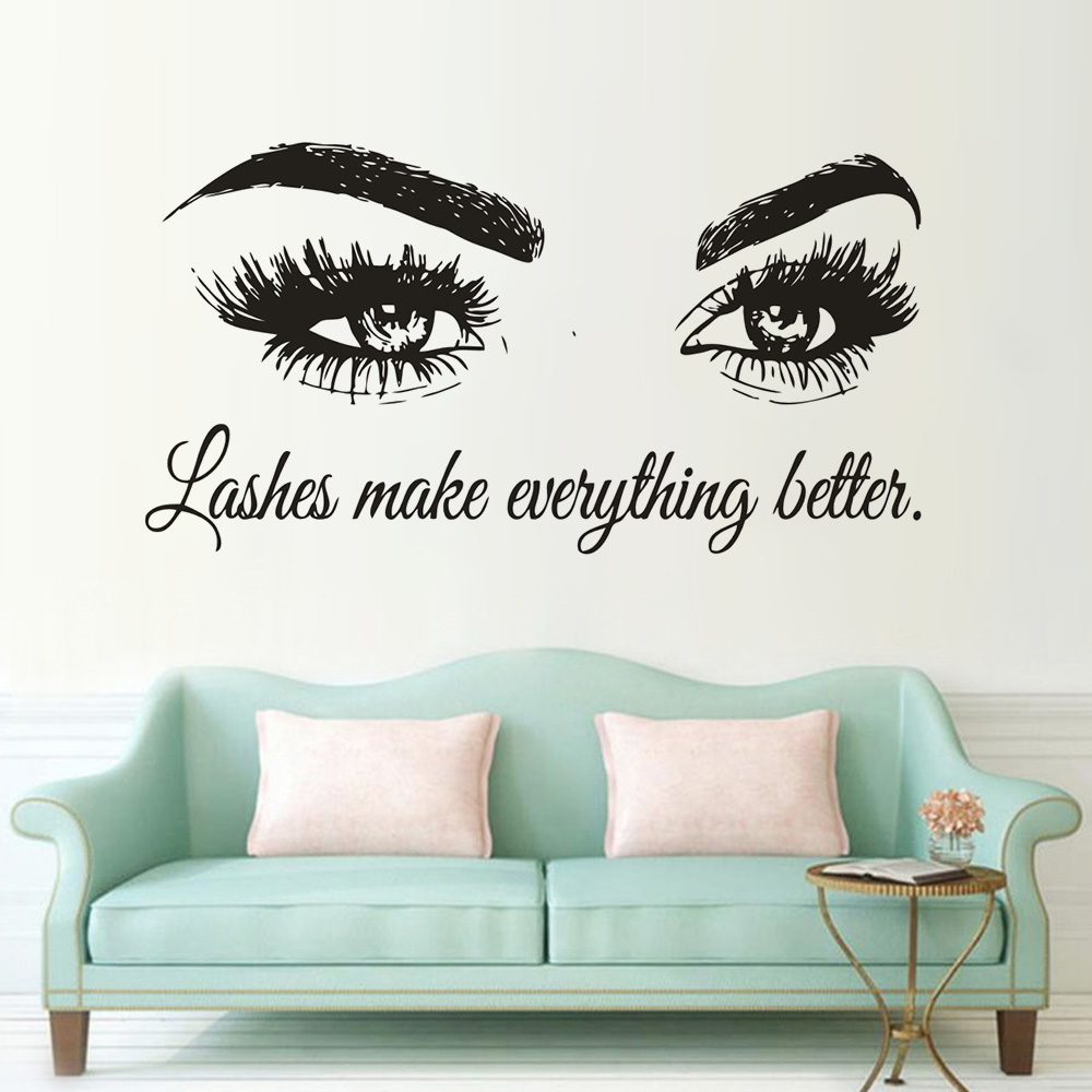 Wimpern Vinyl Wand Aufkleber S – Beauty Of Makeup Quotes Bewertung und Preis